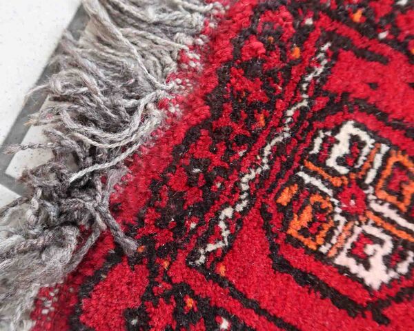 Vintage afghan ersari handmade carpet 24cm x 30cm 1970s