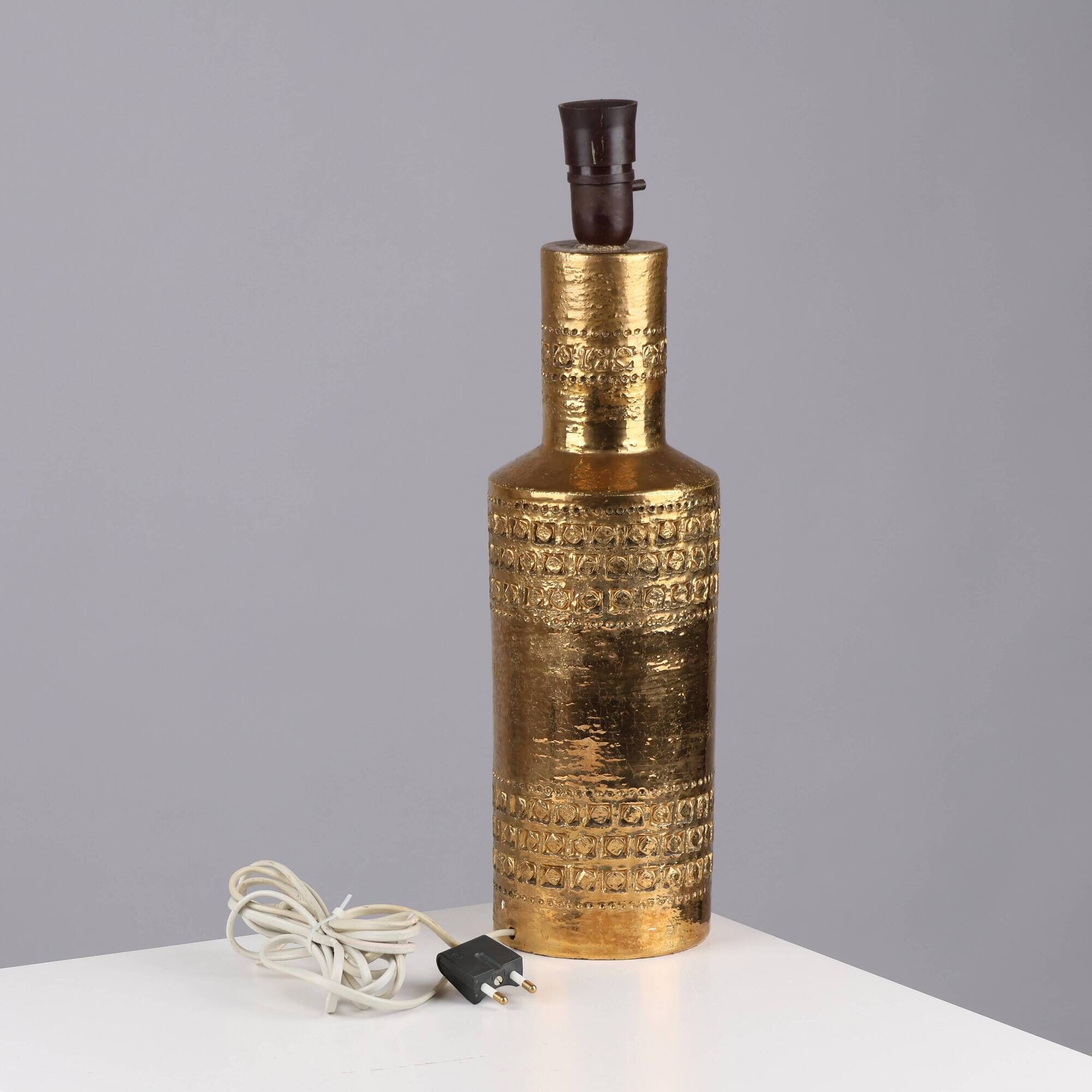 Gold lamp by Bitossi by Aldo Londi Sweden 1960