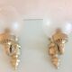 Pair of wall lamps in gilded metal and frosted glass art deco style
