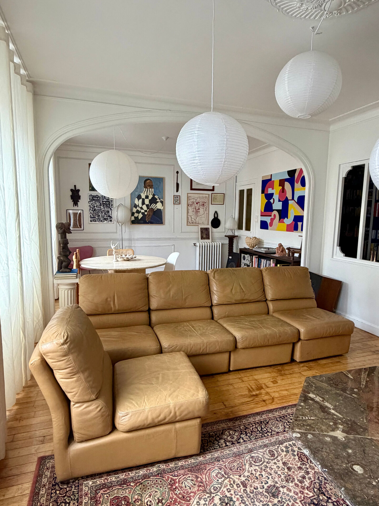 Lot de 5 chauffeuses en cuir vintage