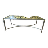 Table basse néoclassique laiton et verre