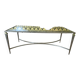Neoclassical brass and glass coffee table