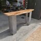 Walnut console with steel legs