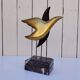 Bronze bird sculpture, signed and numbered, vintage.