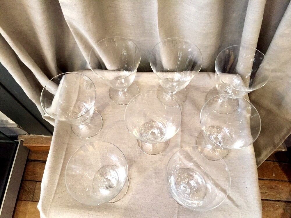 Suite de 8 verres a eau en cristal daum modele orval