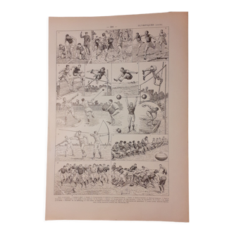 Lithographie sur les jeux olympiques de 1922