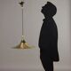 Vintage lamp in aluminium with brass plating, Italian made, 1960s.