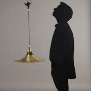 Vintage lamp in aluminium with brass plating, Italian made, 1960s.