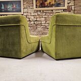 Pair of ribbed armchairs 1970
