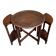 Vintage oak nesting tables set, round coffee table from the 1960s with two integrated side tables.