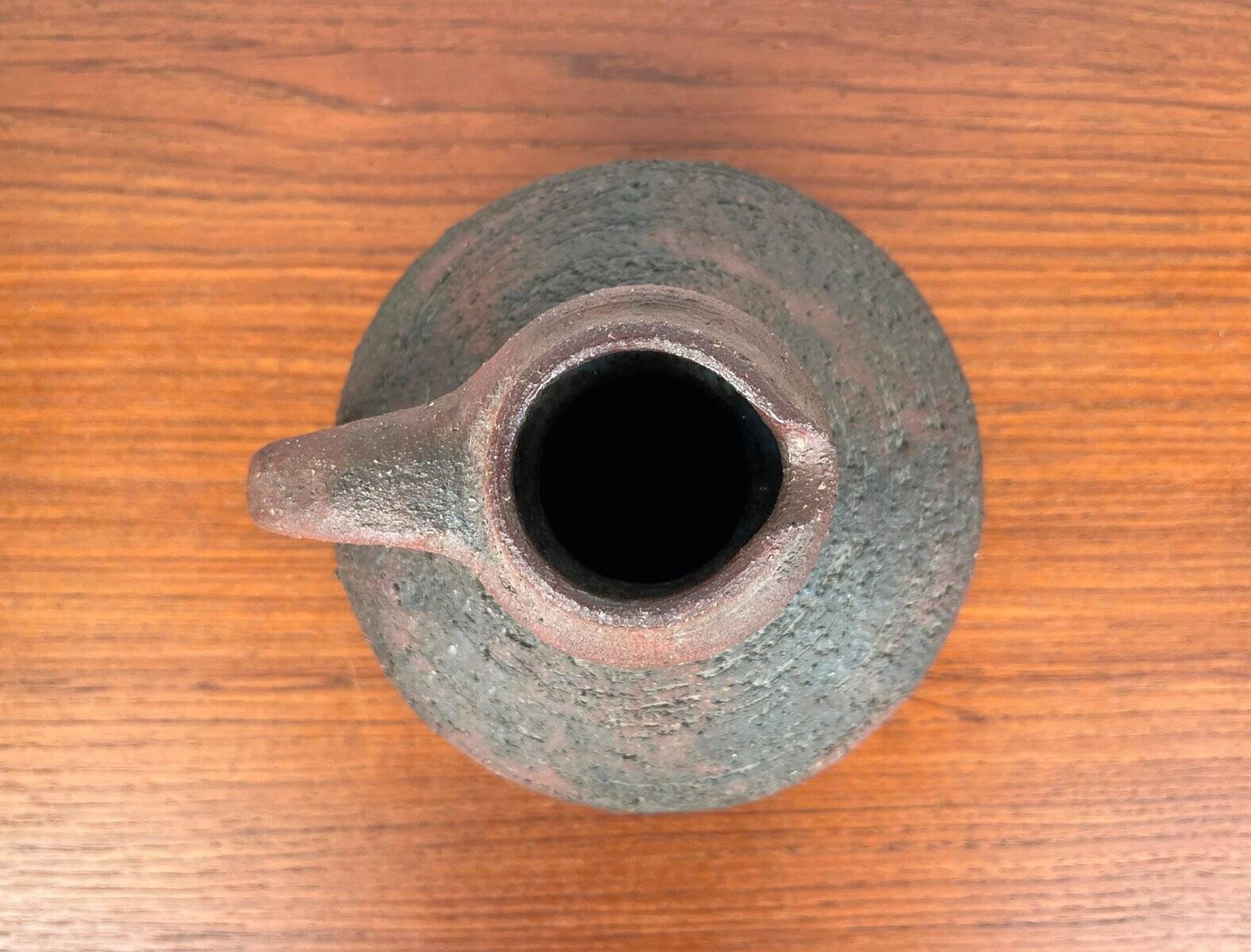 Carafe vase by German studio pottery, brutalist vintage by Gerhard Liebenthron, 1974.