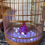 Old bird cage made of bamboo and wood