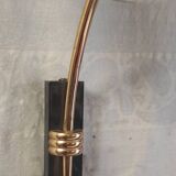 Wall lamp in gilded brass and opaline - mid. 20th century