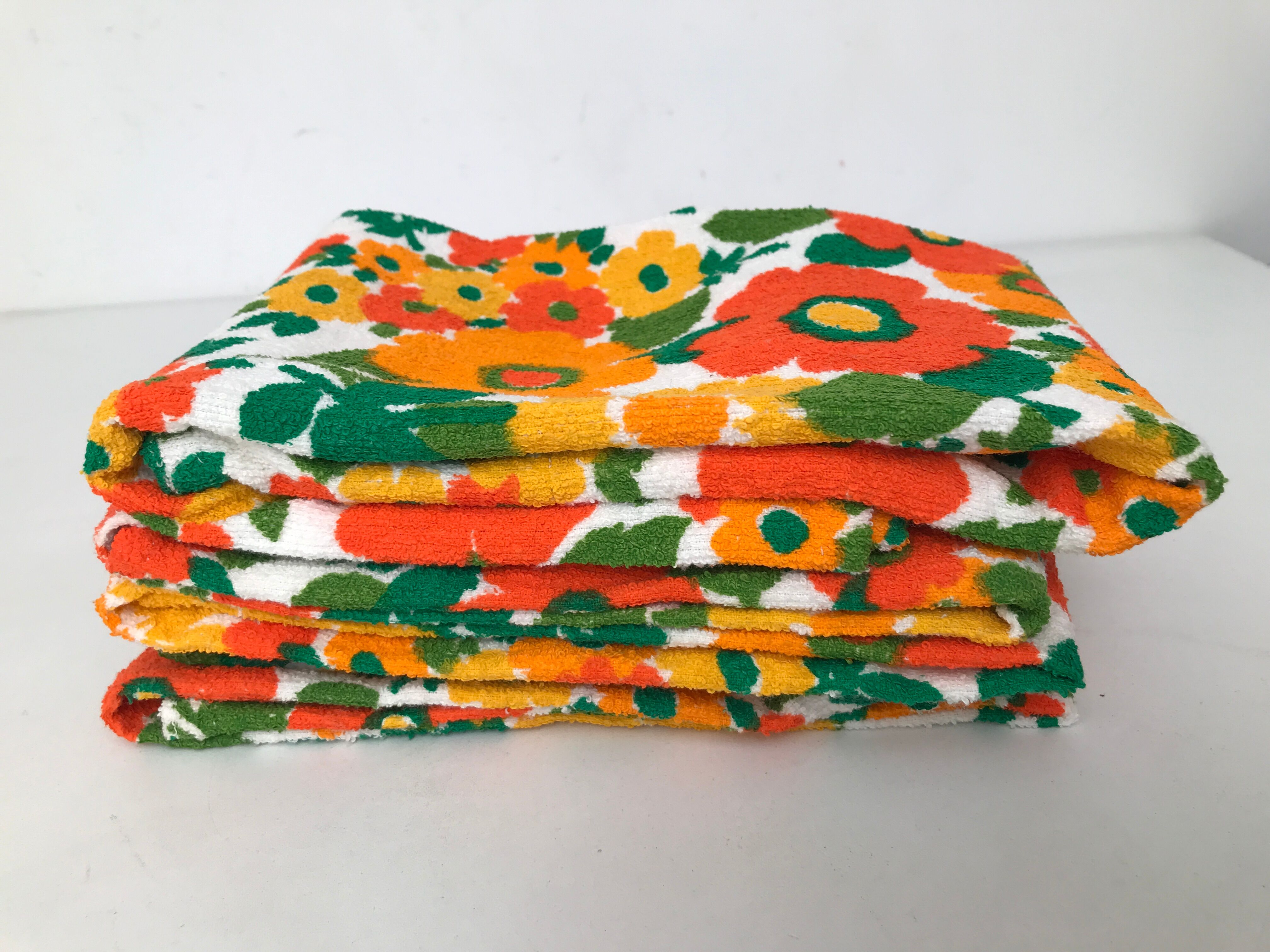 Set of 5 hand towel towels 70s
