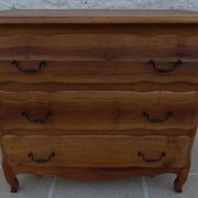 3-drawer solid natural wood chest of drawers with black handles - Completely restored