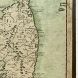 Old map of the Isle of Corsica framed under glass