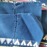 grande nappe et 11 serviettes vintage basque bleu indigo,
