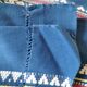Large tablecloth and 11 vintage Basque indigo blue napkins
