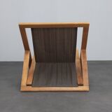 Modernist folding lounge chair with wooden frame, 1970s