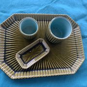 Service slurry art deco composed of a Tray, two pots and a small old and collector's dish