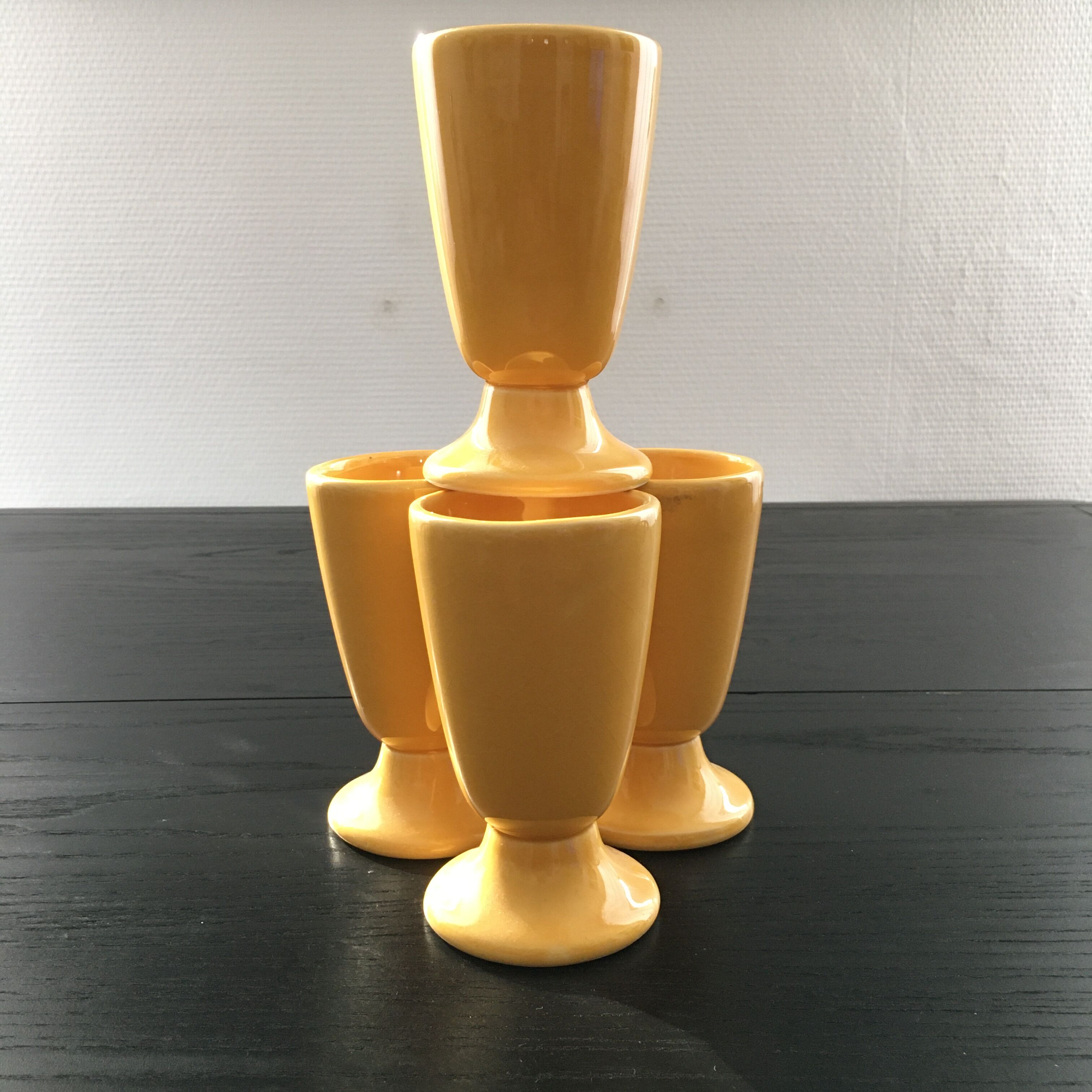 Set of 4 Provençal yellow mazagrans