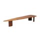 Large boomerang coffee table in natural wood, 206 cm