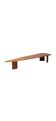Grande table basse boomerang en bois naturel, 206 cm