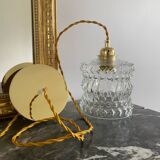 Suspension avec globe vintage en verre