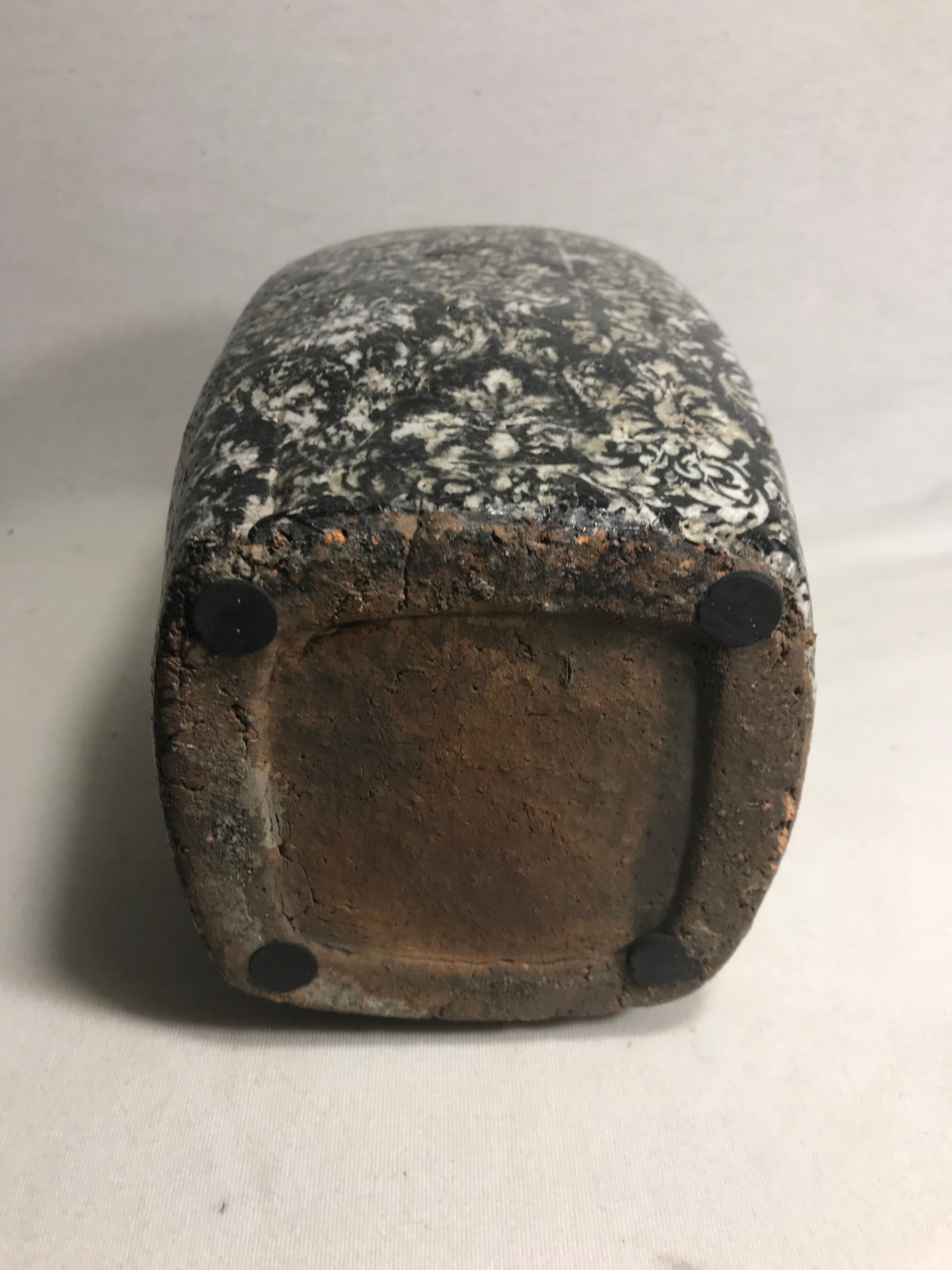 Old enamelled terracotta vase from the 70's vintage