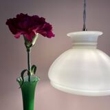 Suspension aabt-jour vintage en opaline blanche