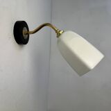 Vintage opaline swan neck wall lamp