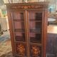 Napoleon III marquetry display cabinet