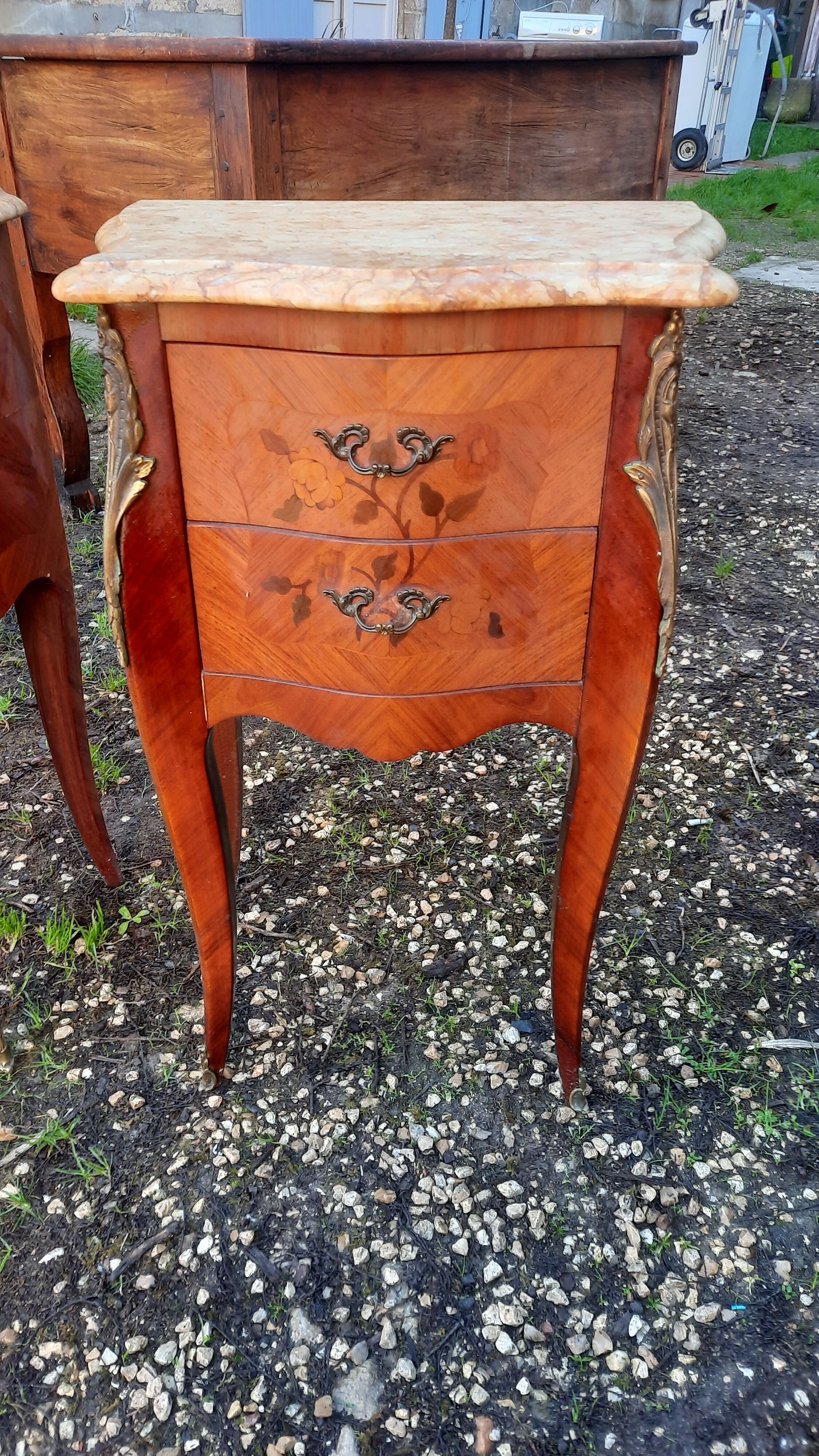 Pair of bedside rocaille style