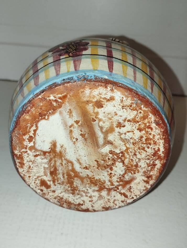 Vintage figurative pitcher in glazed terracotta – Female character