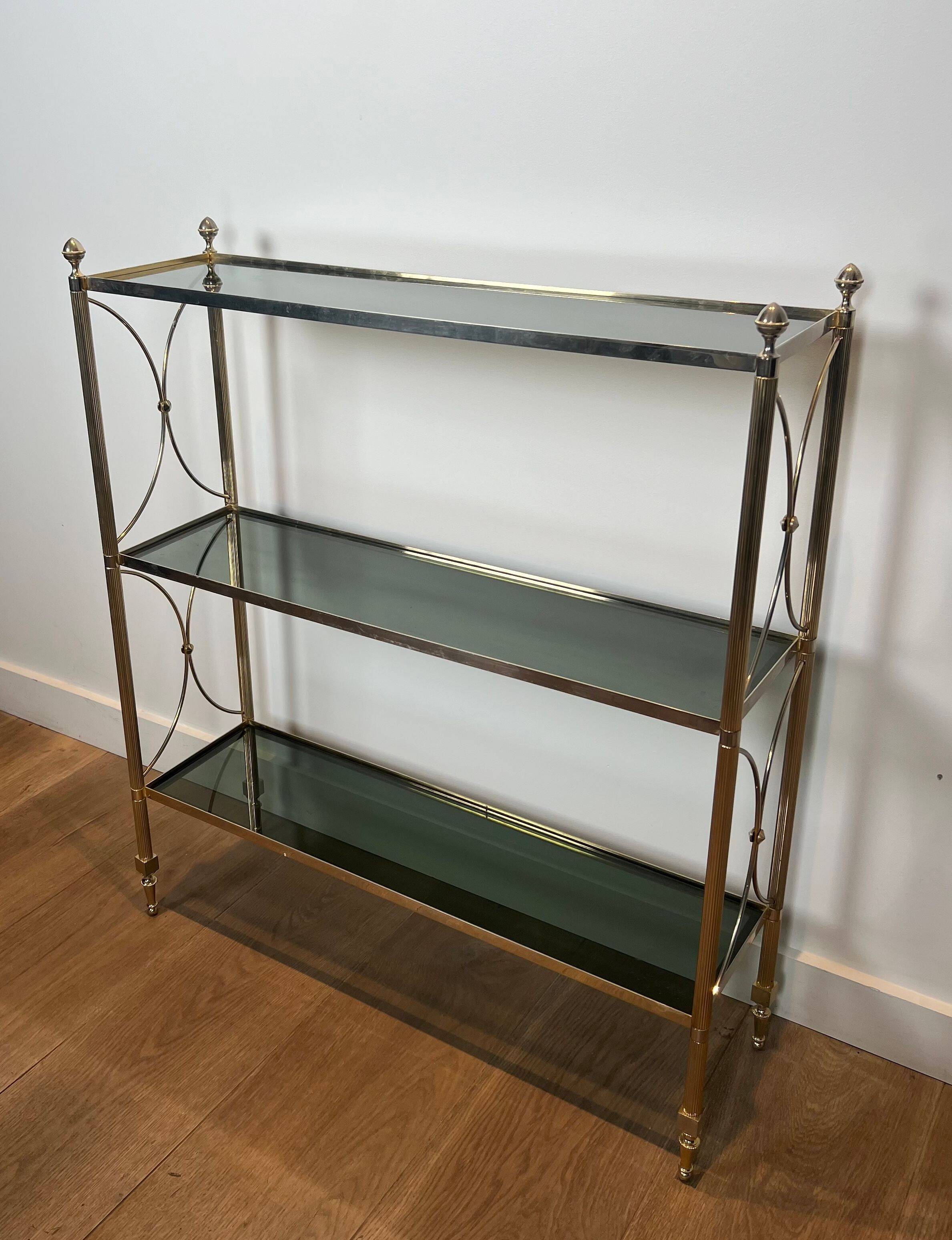 Neoclassical style silver-plated metal shelf attributed to the Jansen company