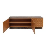 Handmade Carved Oak Sideboard With Emperor Marble Top, Italy