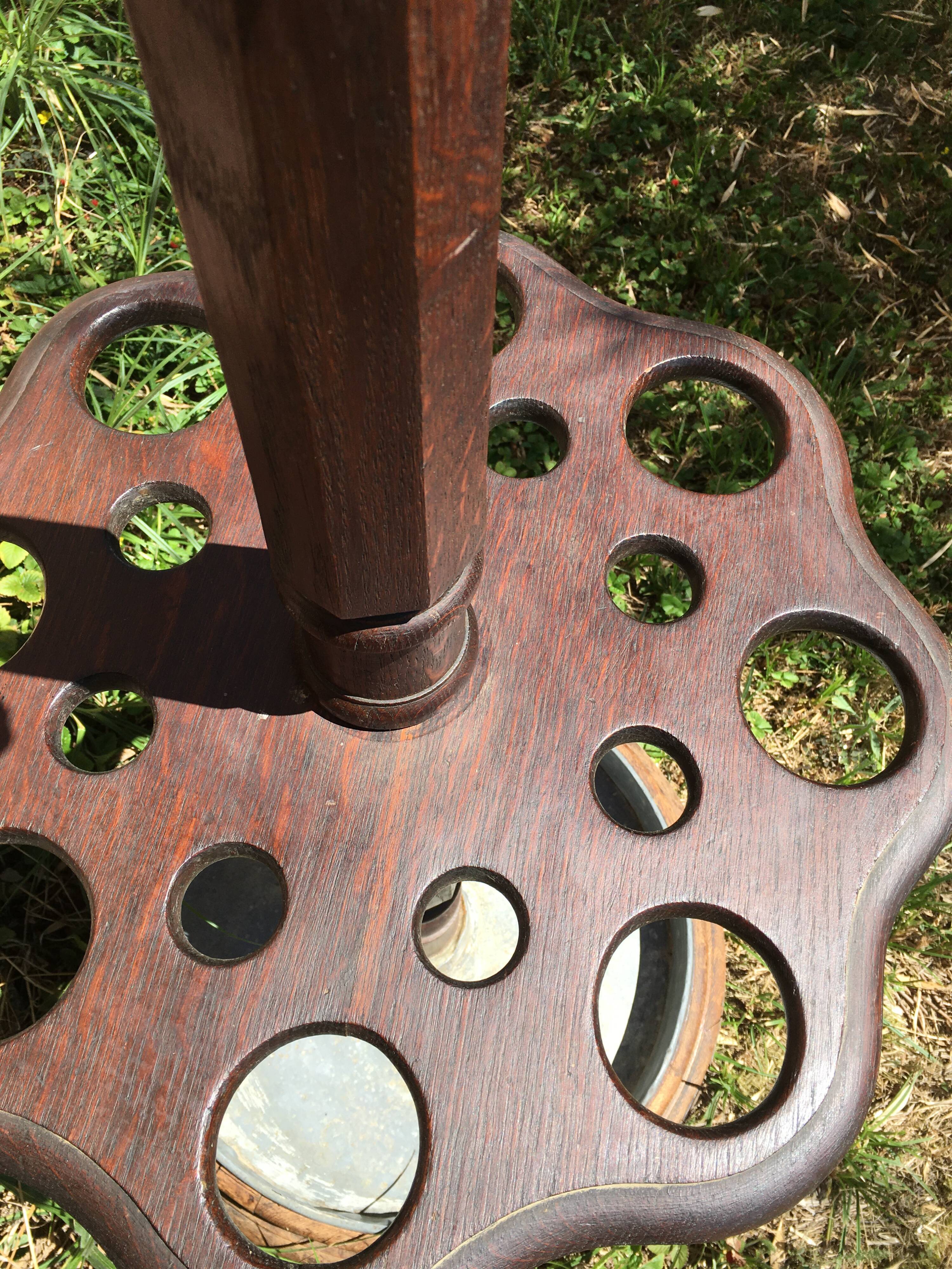 Coat rack on oak and zinc stand