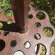 Coat rack on oak and zinc stand