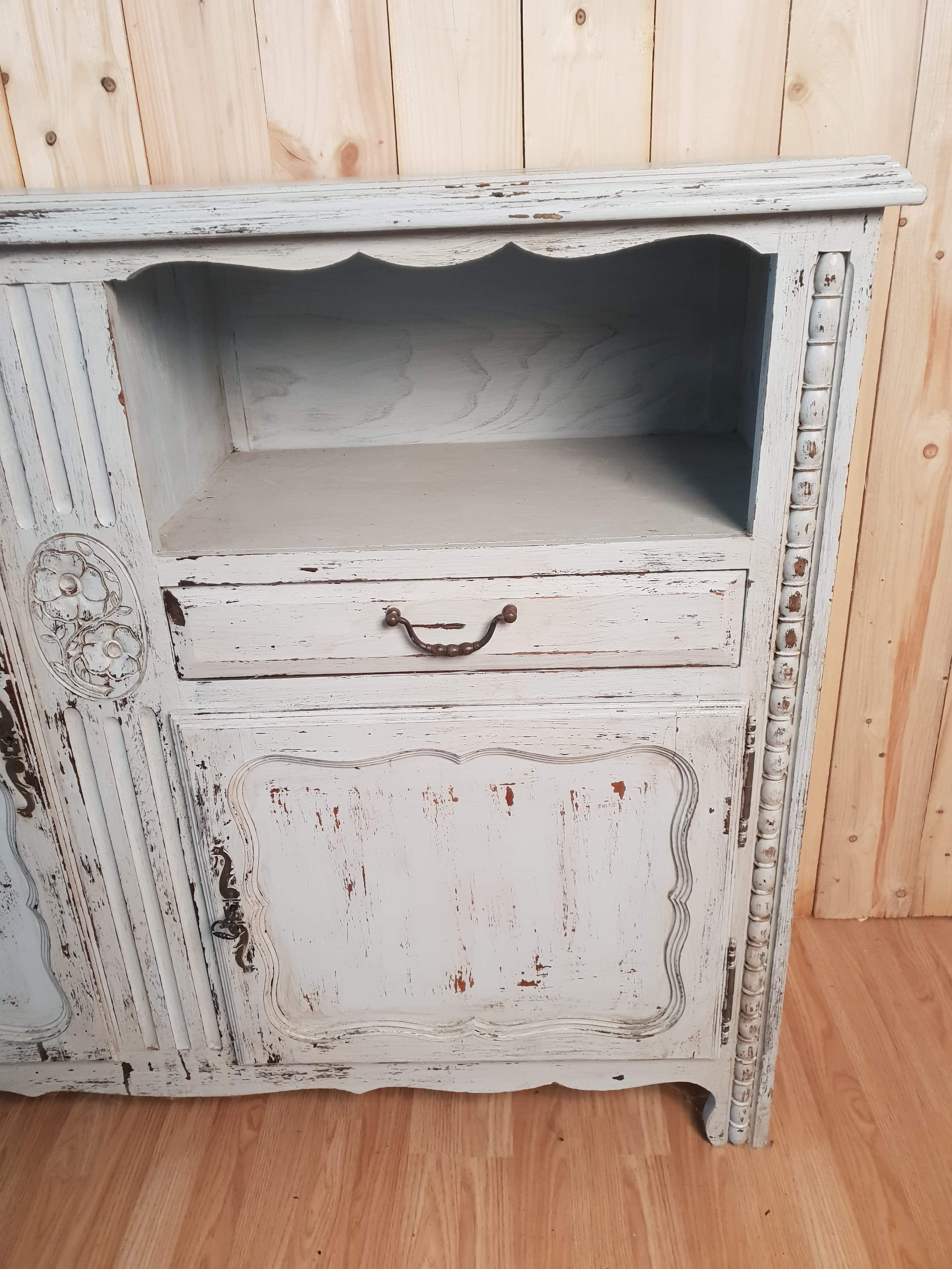 Old blue patinated buffet