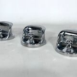 Mid-century modern set of three chrome plastic coat hangers Olaf Bohr 1960s