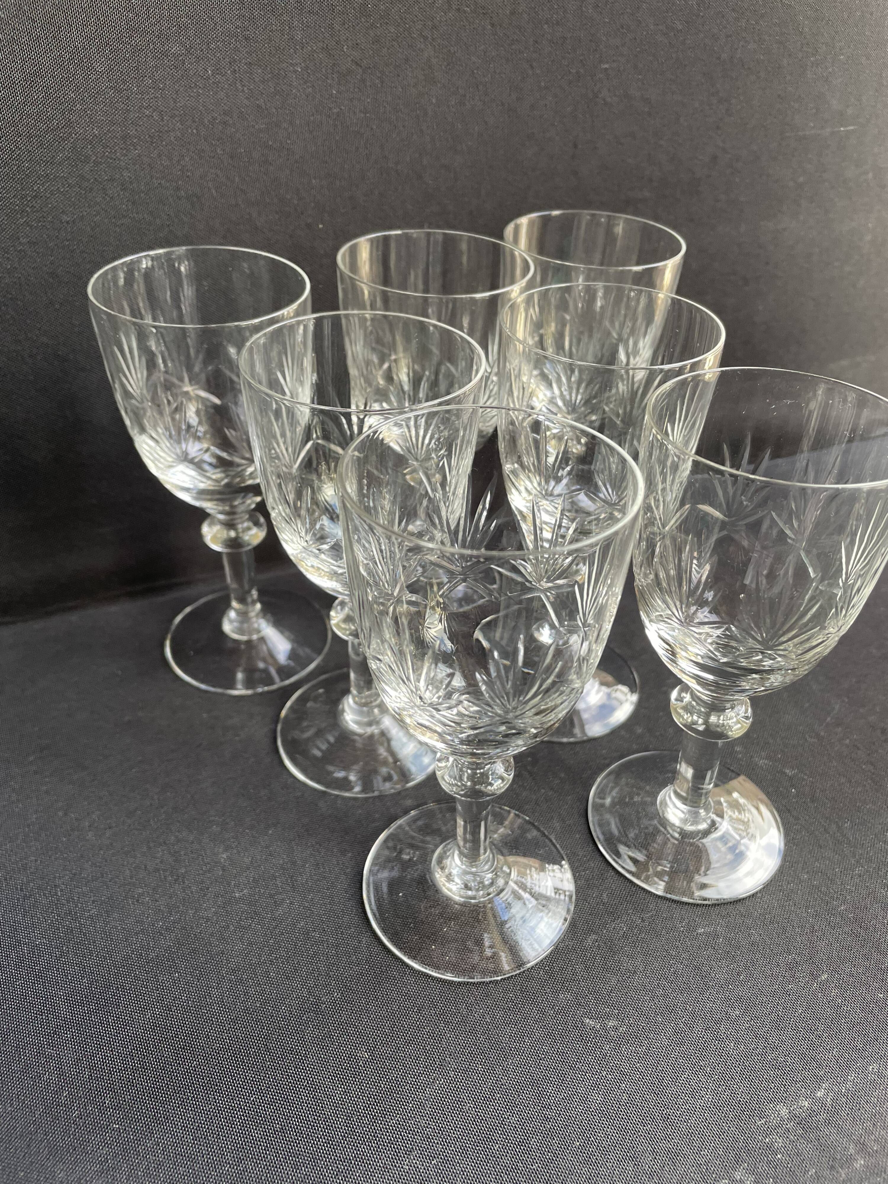 7 port glasses – Blown and cut crystal