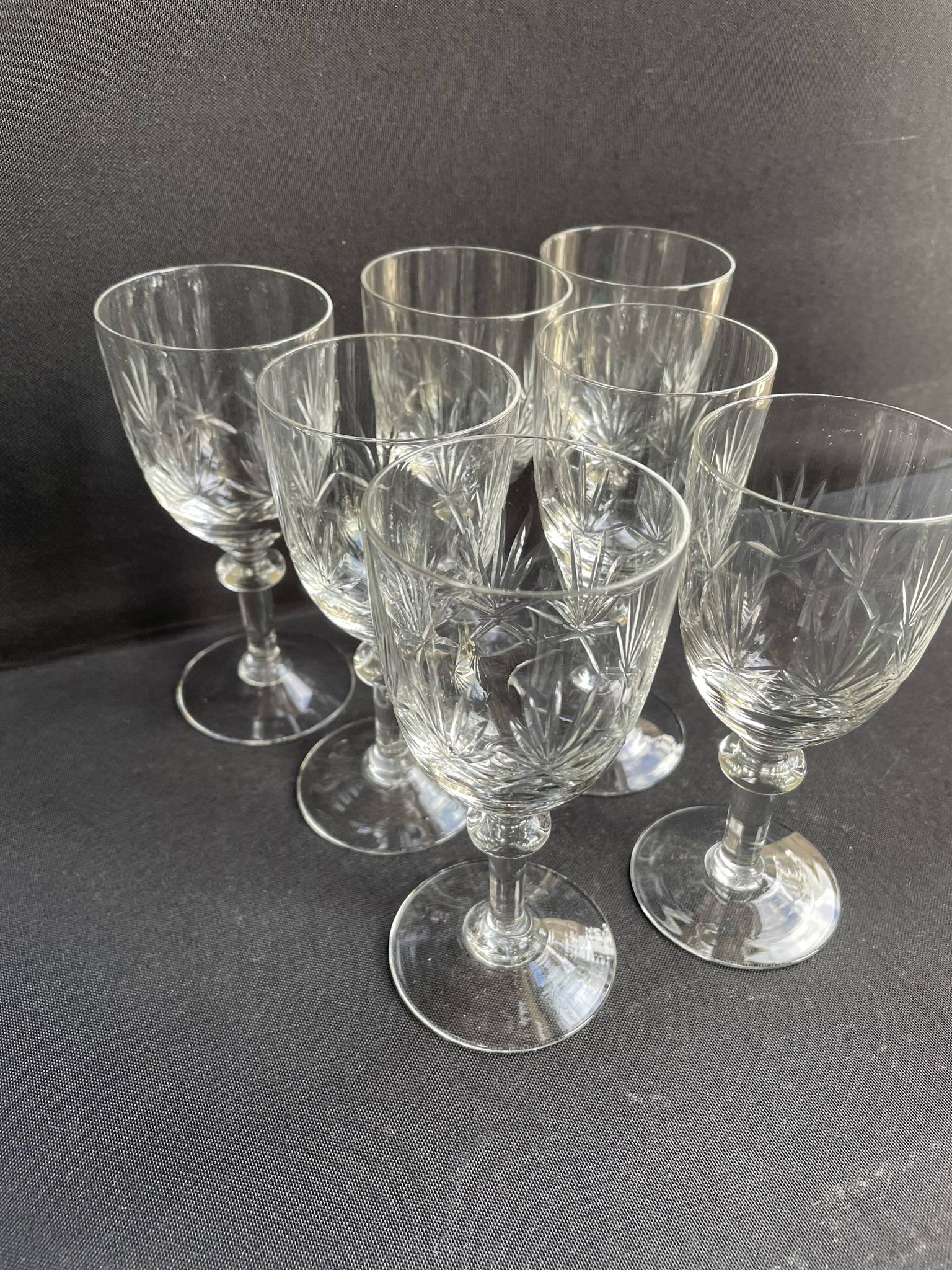 7 verres à porto – Cristal soufflé et taillé