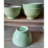 Ensemble de 4 anciens bols vert céladon -  petit déjeuner  "made  Italy"