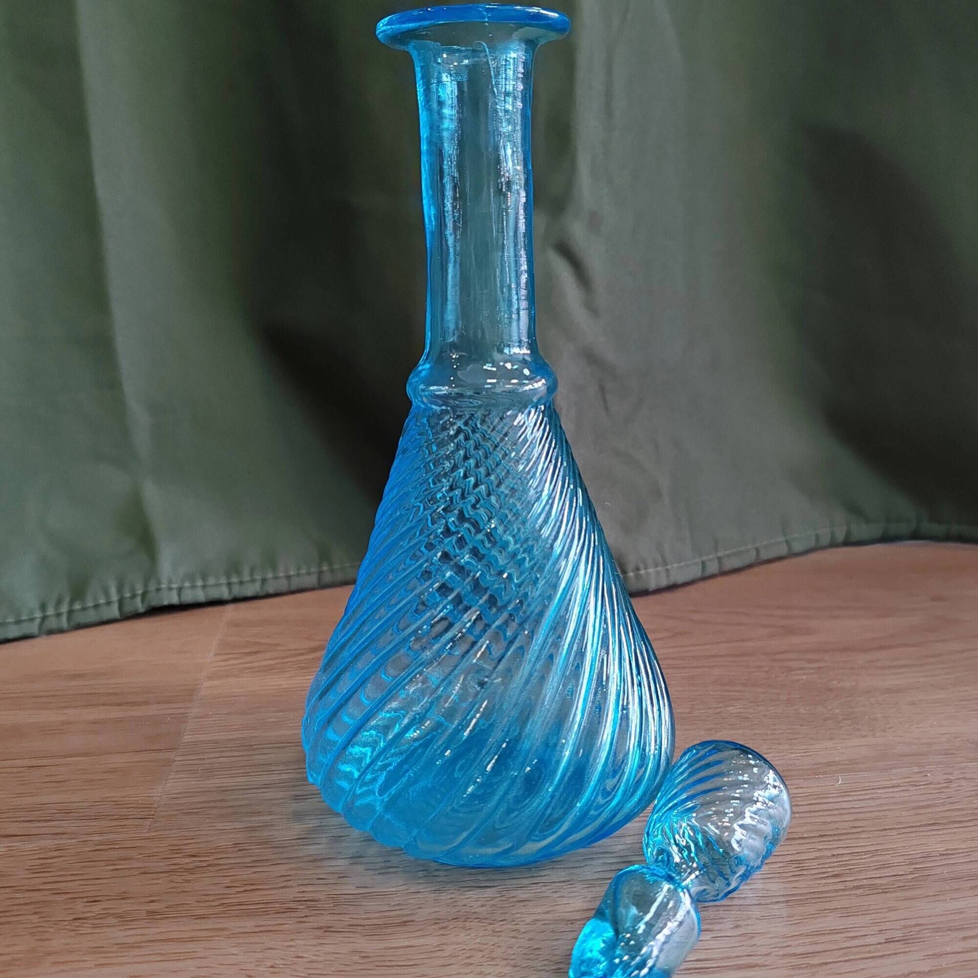 Blue glass carafe