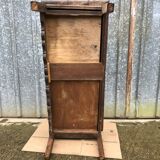 Old coffee table from the Guérandais region in solid oak with 2 front drawers