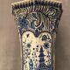 Umbrella holder vase earthenware Desvres nineteenth decoration Far East Pagoda 62.5 cm