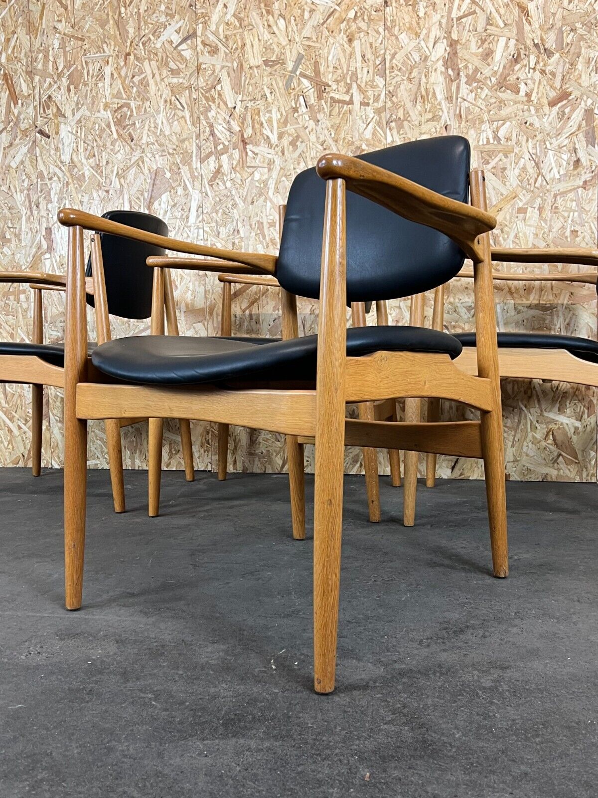 4x 60s 70s dining armchairs Danish design oak Denmark