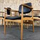 4 Danish design dining chairs from the 60s and 70s, oak, Denmark.