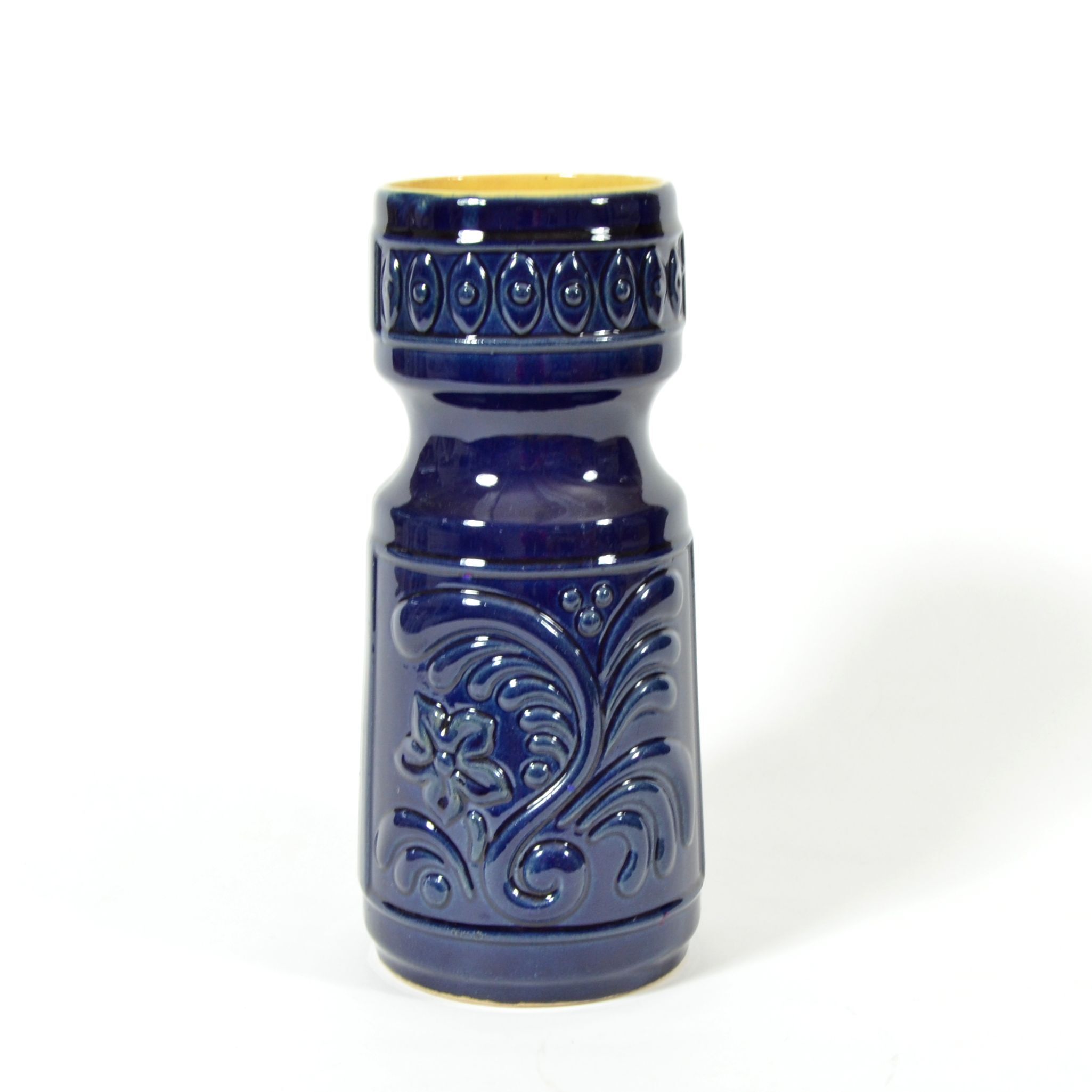 1960s blue pottery vase
