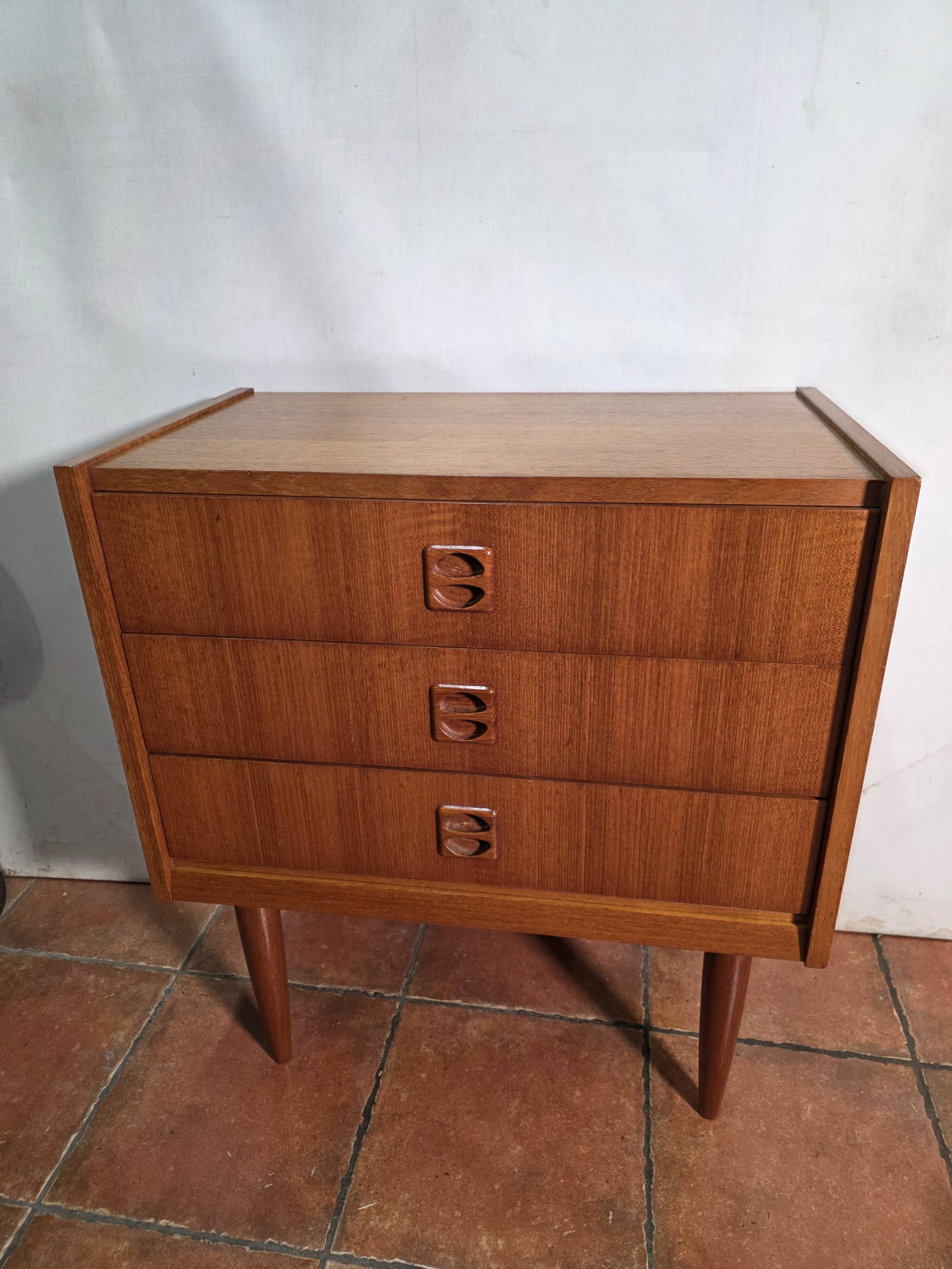 Scandinavian teak chest of drawers from the 1960s.
